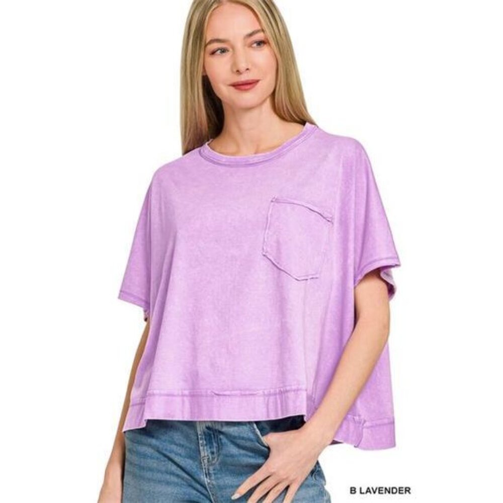 Zenana‎ Acid Washed Oversized Top & Shorts Set - Picture 11 of 12